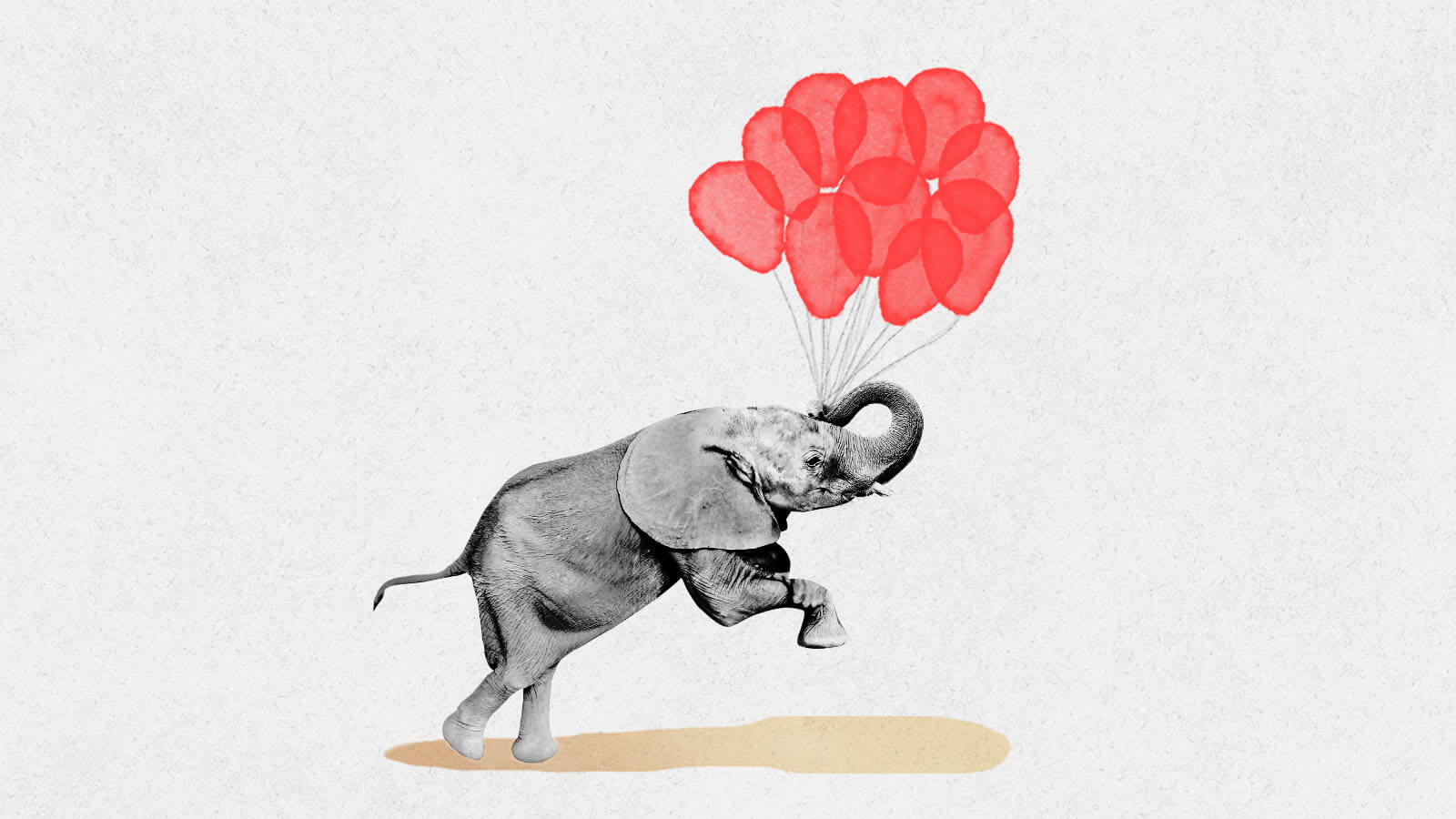 elephant red balloons